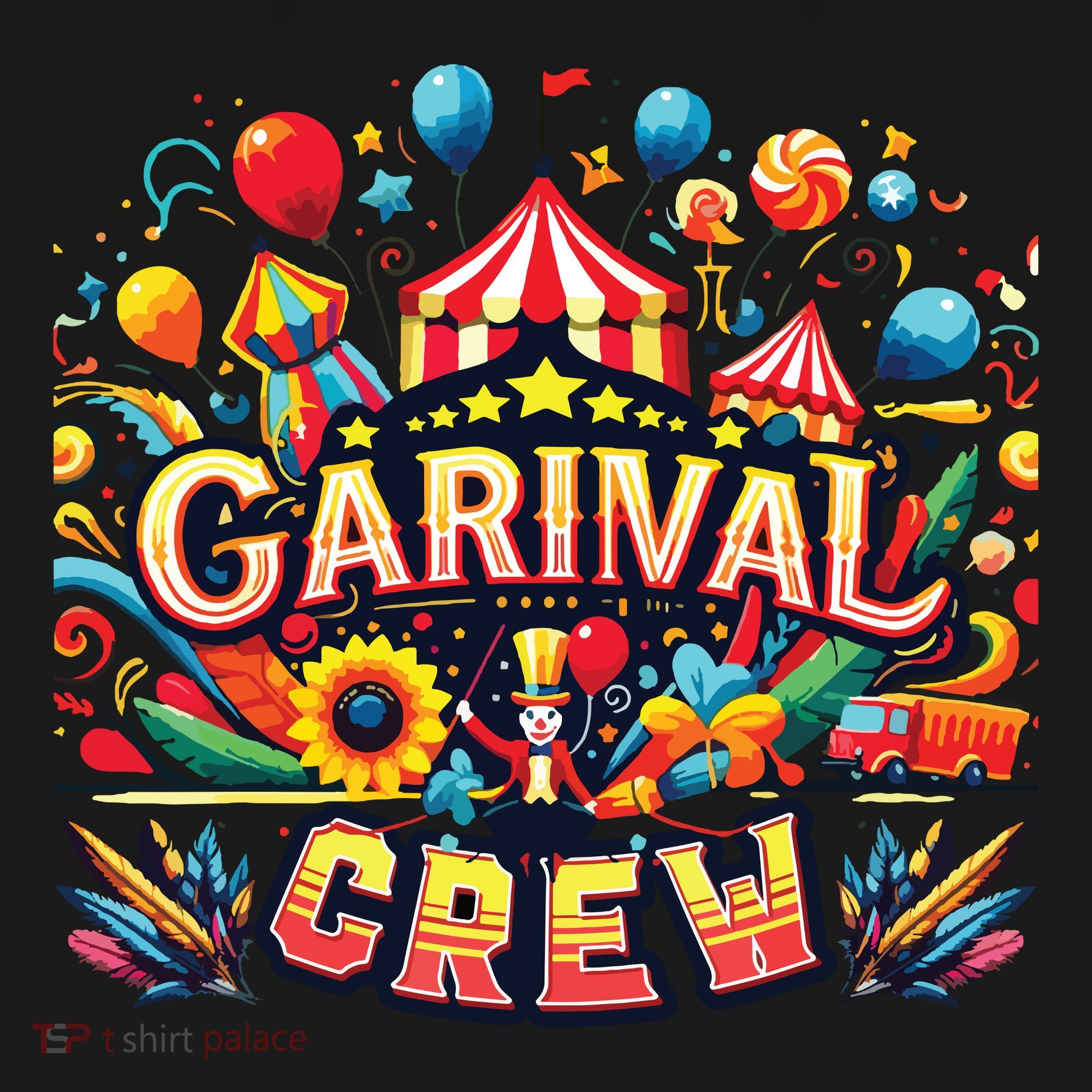 Funny Carnival Crew Circus Party Staff Costume Women's Tank Top