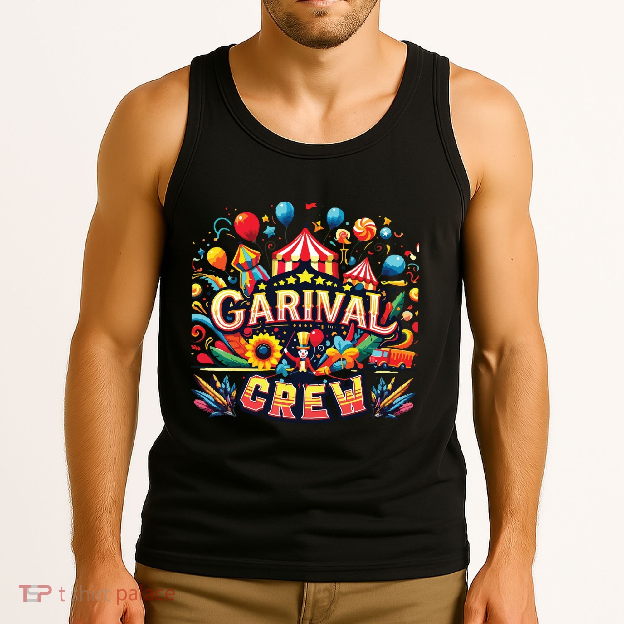 Funny Carnival Crew Circus Party Staff Costume Tank Top