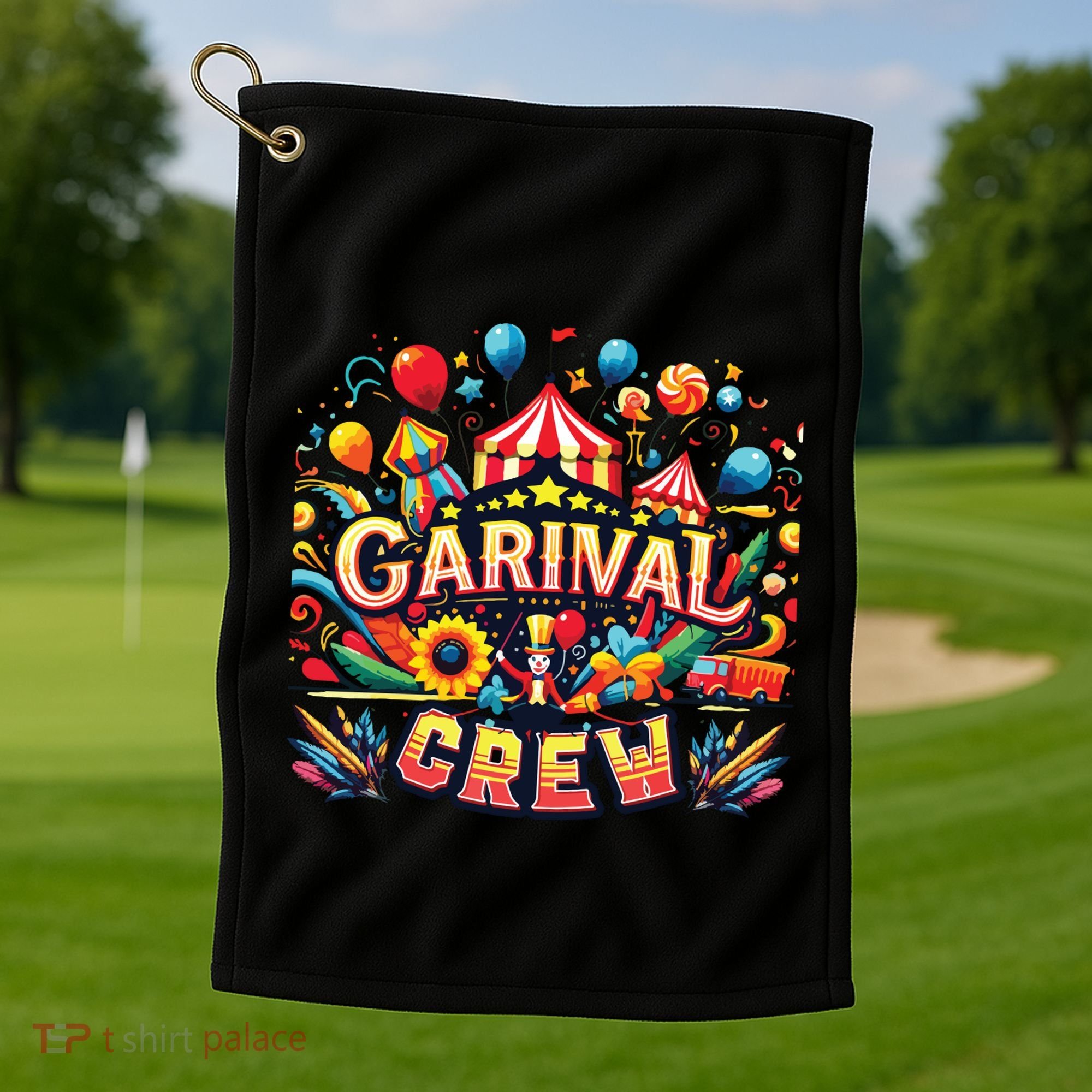 Funny Carnival Crew Circus Party Staff Costume Golf Towel