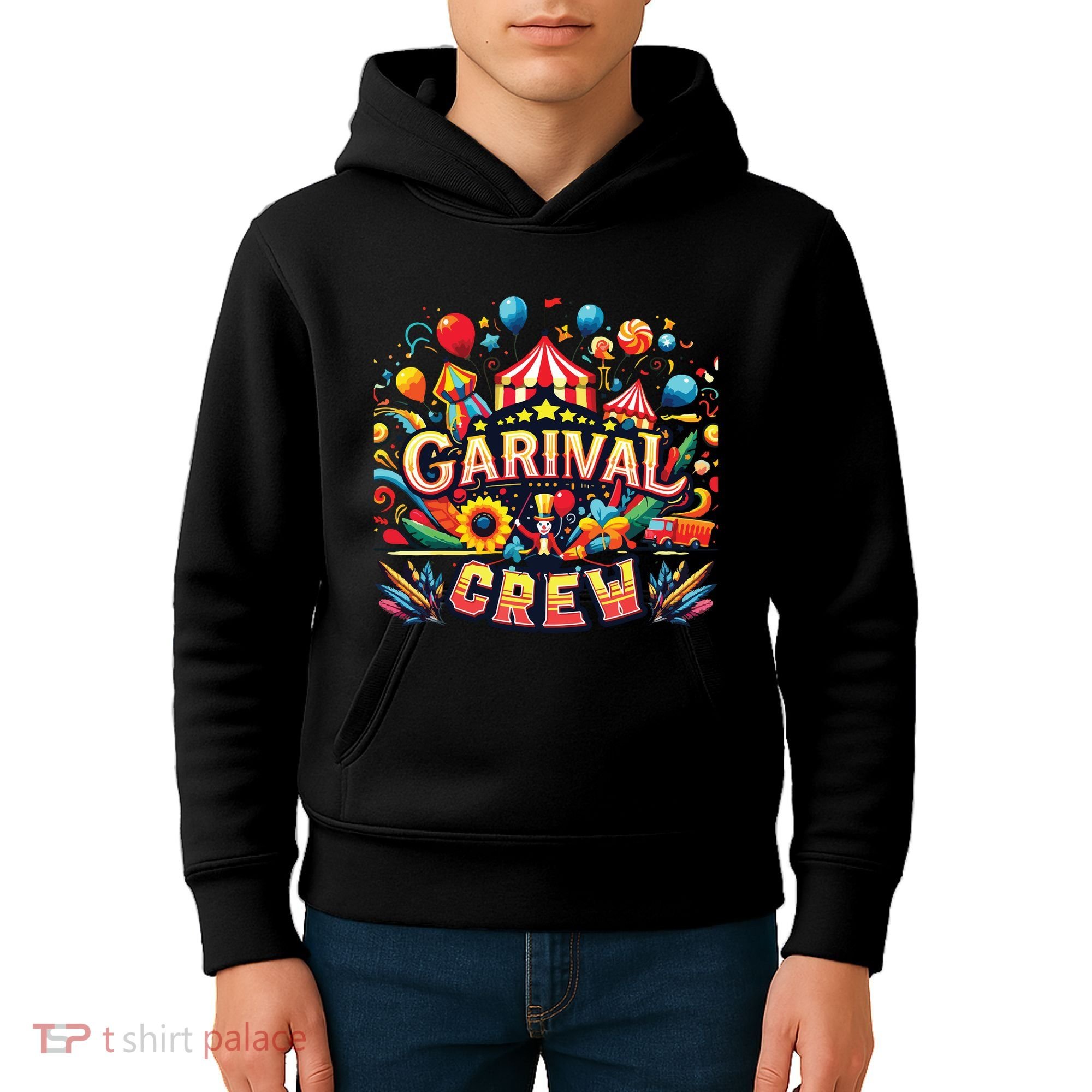 Funny Carnival Crew Circus Party Staff Costume Kids Hoodie