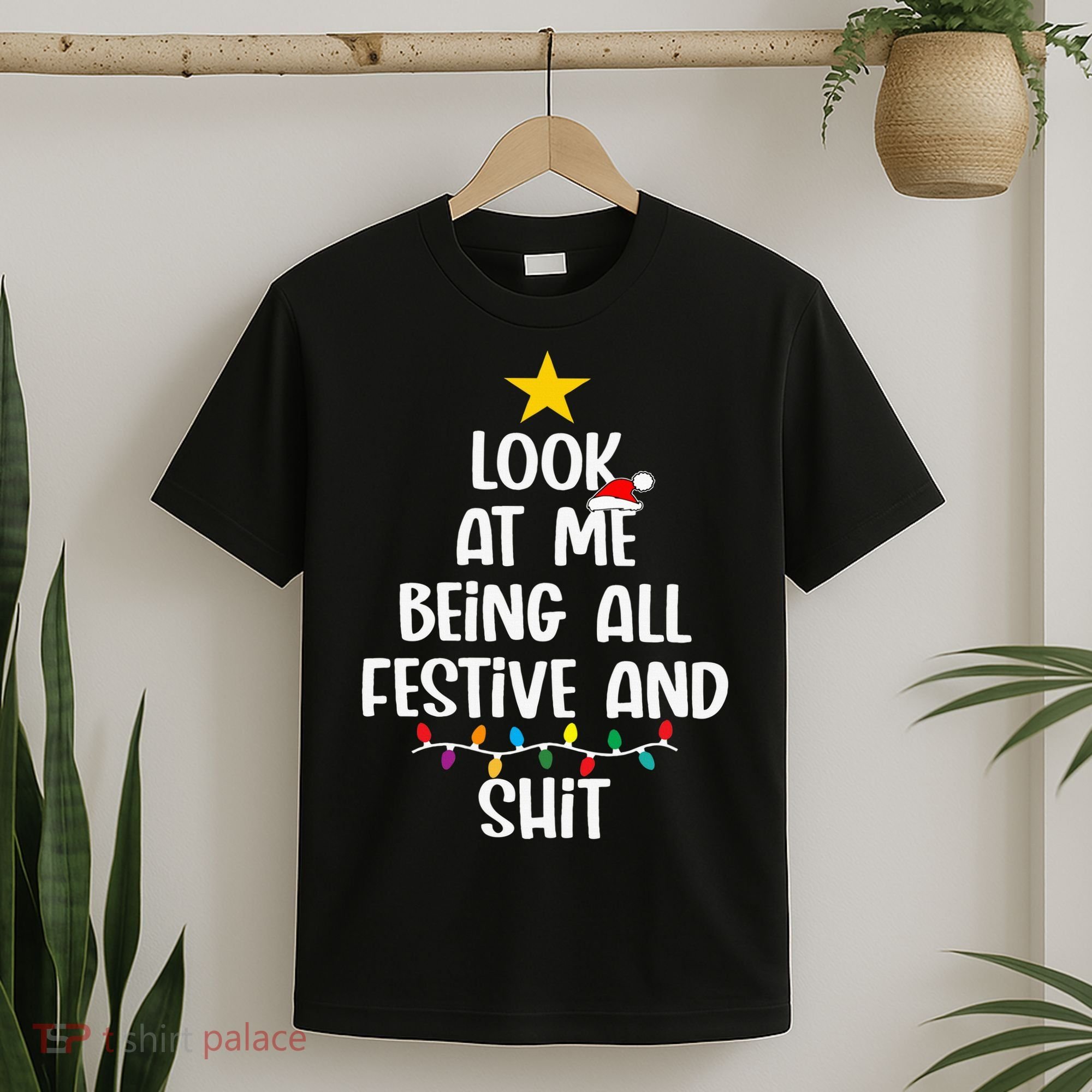 Funny Cat Christmas Look At Me Being All Festive Shit Xmas T-Shirt