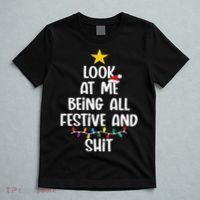 Funny Cat Christmas Look At Me Being All Festive Shit Xmas T-Shirt thumb 5