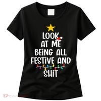 Funny Cat Christmas Look At Me Being All Festive Shit Xmas Women's T-Shirt thumb 0