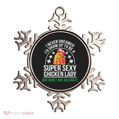 Funny Crazy Chicken Farmer Lady Women Ornament