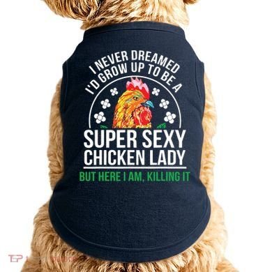 Funny Crazy Chicken Farmer Lady Women Doggie Tank