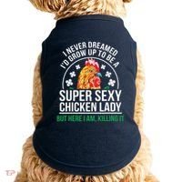 Funny Crazy Chicken Farmer Lady Women Doggie Tank thumb 0