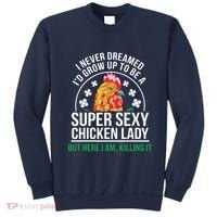 Funny Crazy Chicken Farmer Lady Women Sweatshirt thumb 0
