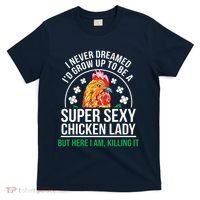 Funny Crazy Chicken Farmer Lady Women T-Shirt thumb 0