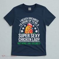 Funny Crazy Chicken Farmer Lady Women T-Shirt thumb 5