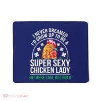 Funny Crazy Chicken Farmer Lady Women Mousepad thumb 0