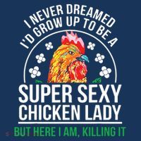 Funny Crazy Chicken Farmer Lady Women Mousepad thumb 1