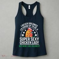 Funny Crazy Chicken Farmer Lady Women Women's Tank Top thumb 3