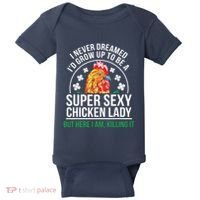 Funny Crazy Chicken Farmer Lady Women Baby Bodysuit thumb 0
