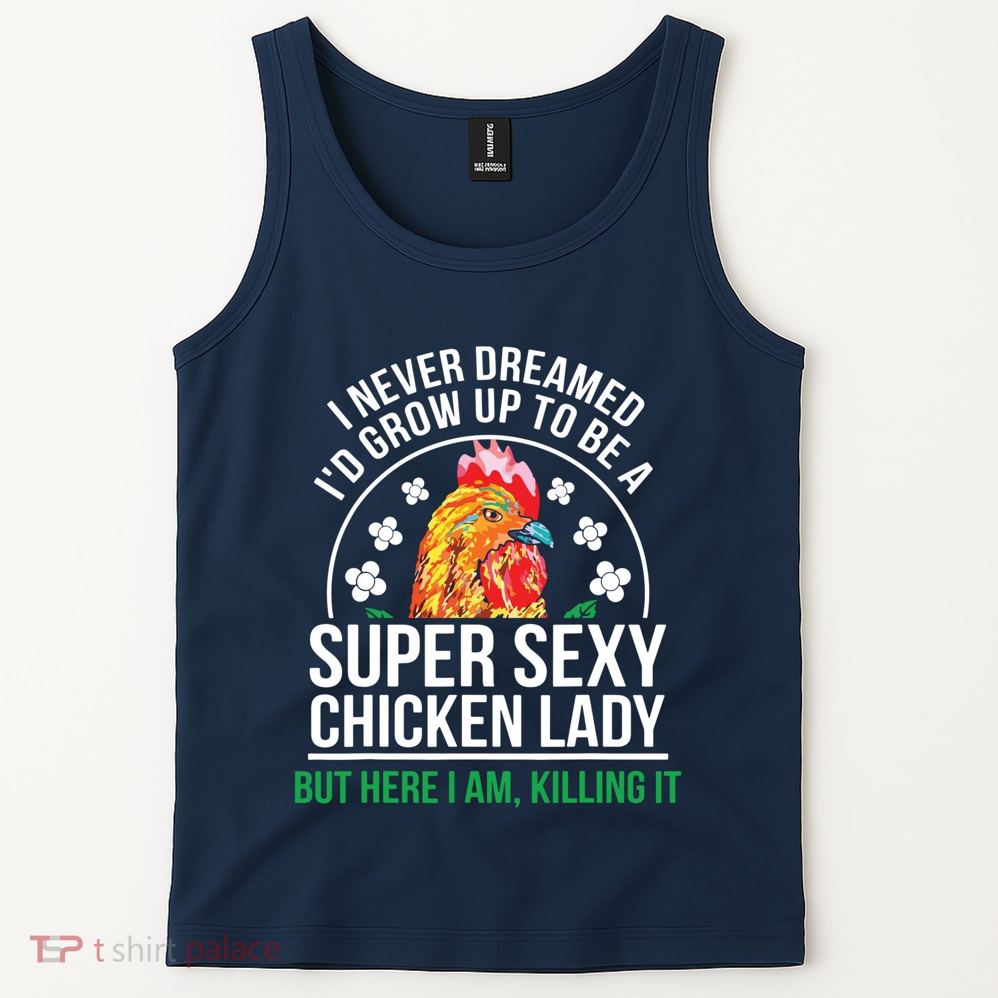 Funny Crazy Chicken Farmer Lady Women Tank Top