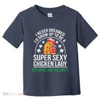 Funny Crazy Chicken Farmer Lady Women Toddler T-Shirt thumb 0