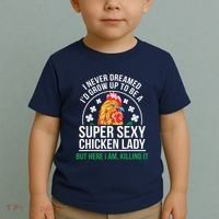 Funny Crazy Chicken Farmer Lady Women Toddler T-Shirt thumb 2