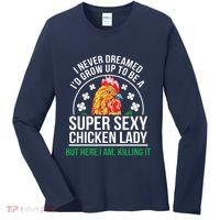 Funny Crazy Chicken Farmer Lady Women Women's Long Sleeve Shirt thumb 0