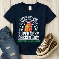 Funny Crazy Chicken Farmer Lady Women Women's T-Shirt thumb 3
