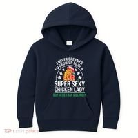Funny Crazy Chicken Farmer Lady Women Kids Hoodie thumb 0