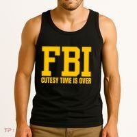 Fbi Costume Cutesy Time Is Over Dan Kash Meme Tank Top thumb 3