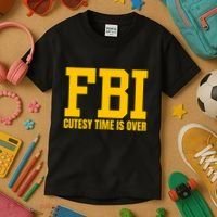 Fbi Costume Cutesy Time Is Over Dan Kash Meme Kids T-Shirt thumb 3