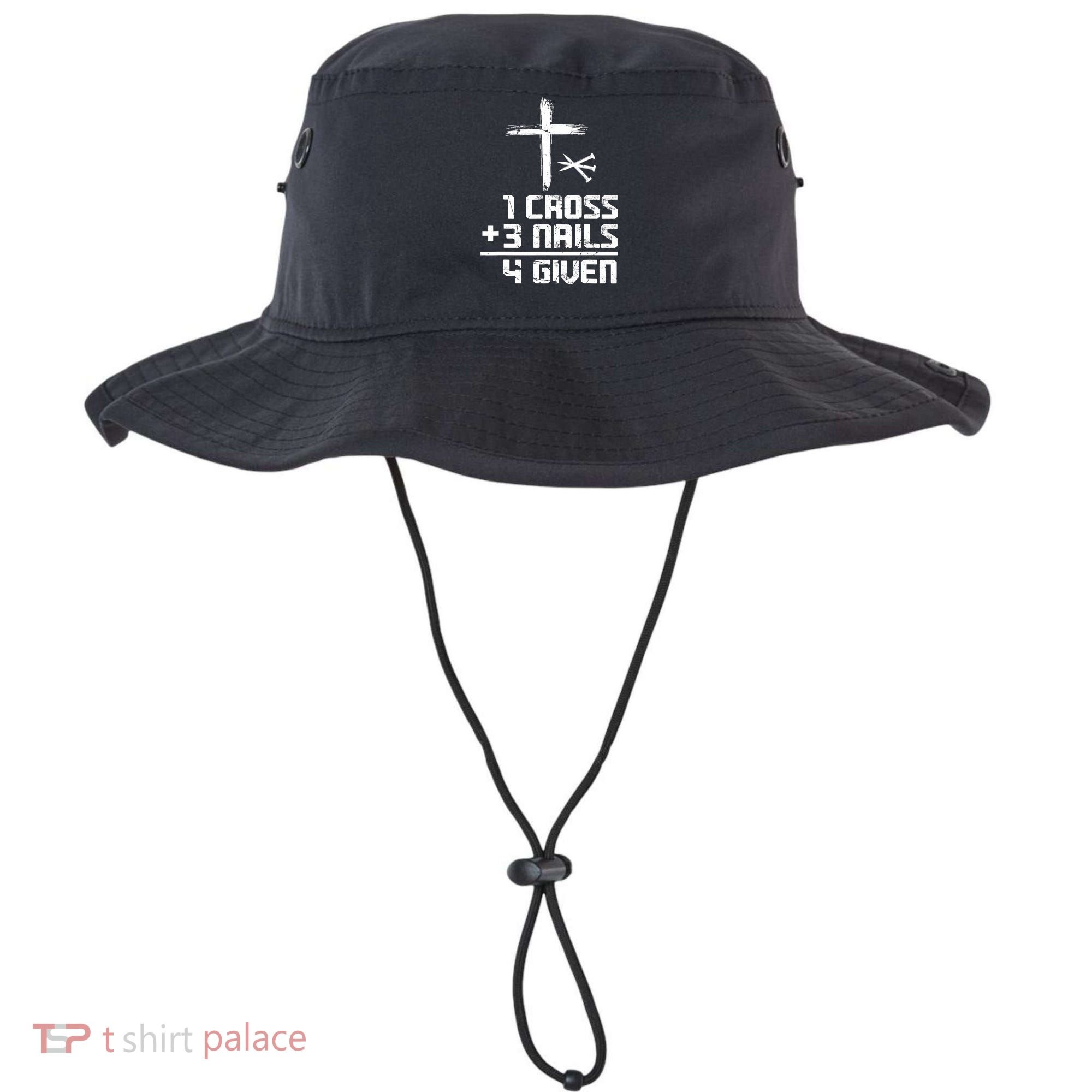Funny Christian Cross Faith 1 Cross 3 Nails 4 Given Bucket Hat