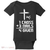 Funny Christian Cross Faith 1 Cross 3 Nails 4 Given Baby Bodysuit thumb 0