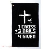 Funny Christian Cross Faith 1 Cross 3 Nails 4 Given Golf Towel thumb 0