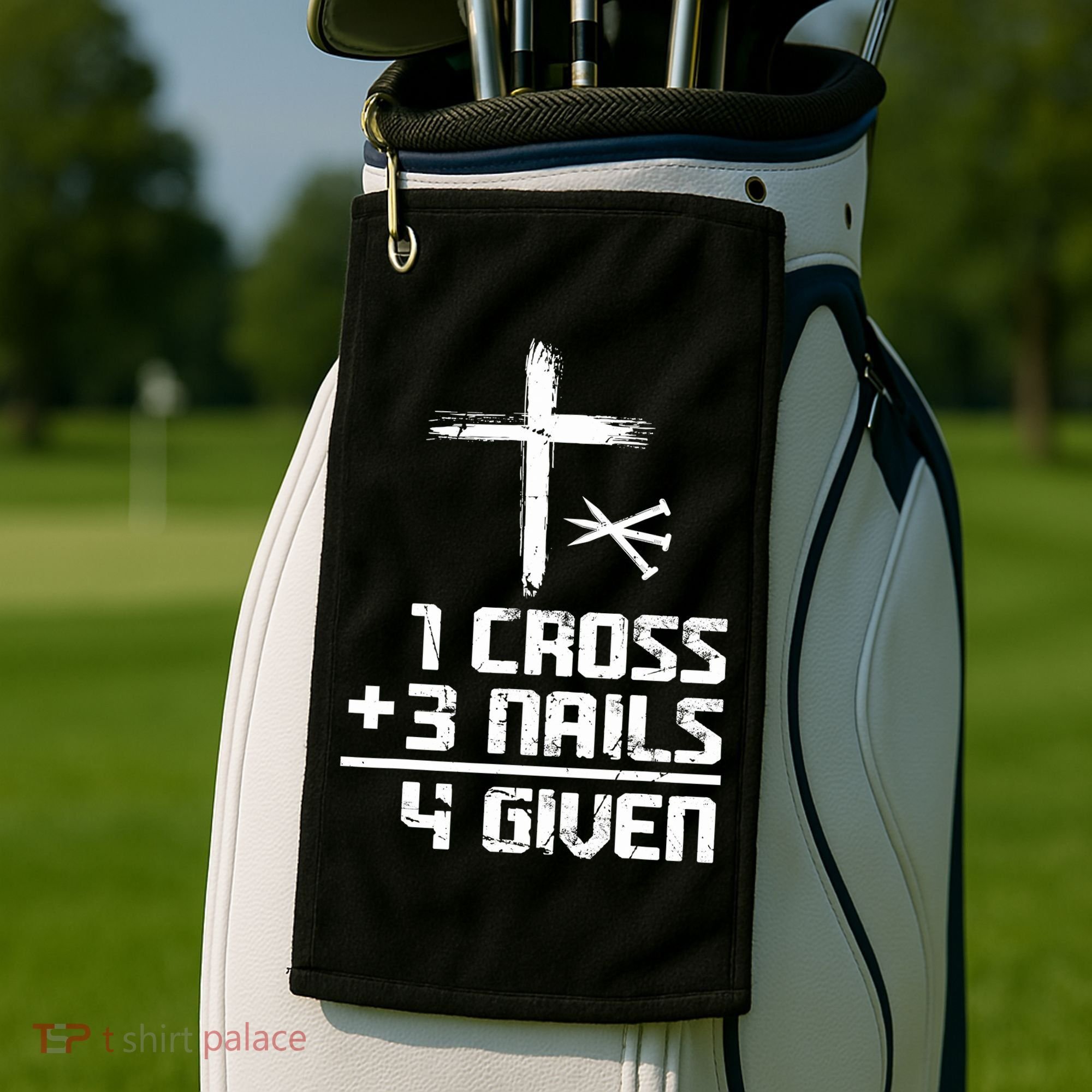 Funny Christian Cross Faith 1 Cross 3 Nails 4 Given Golf Towel