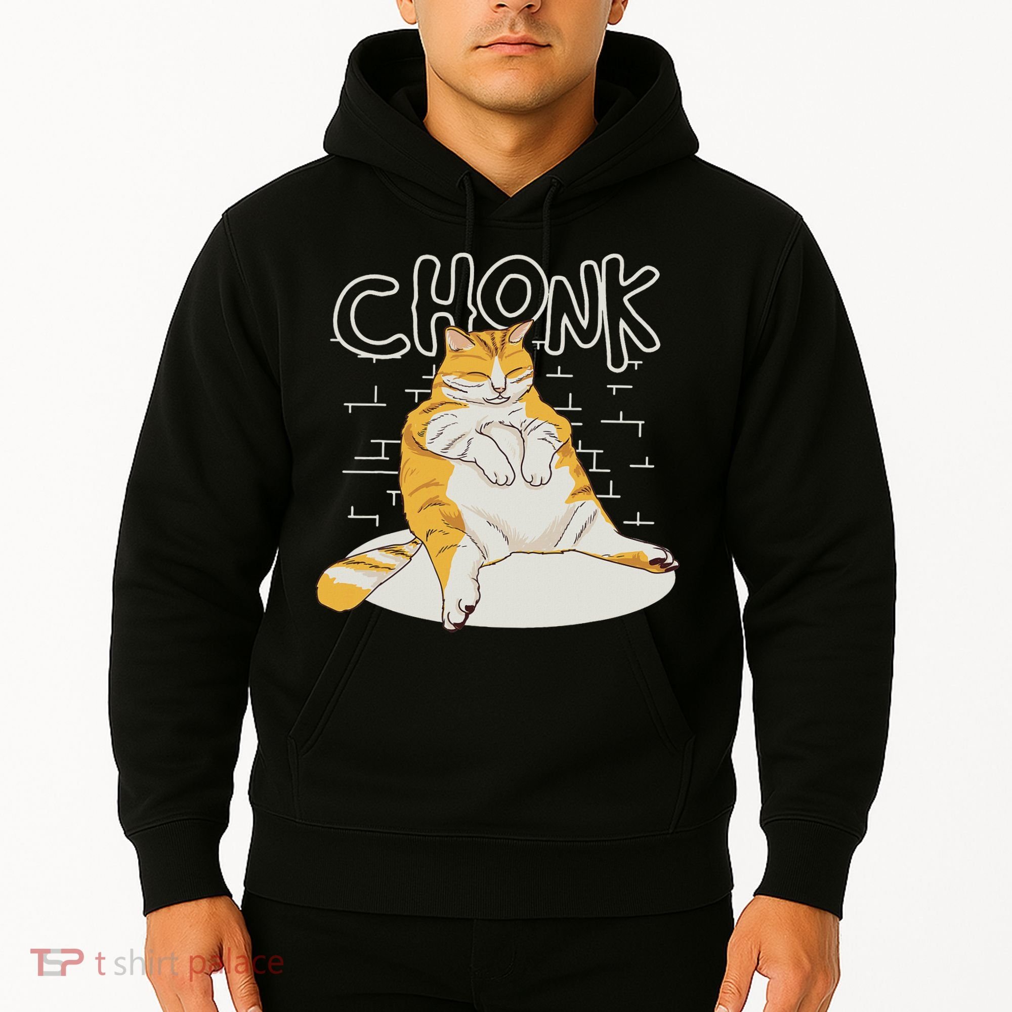 Fat Cat Chonk Scale Chonky Meme Chonker Cat Hoodie