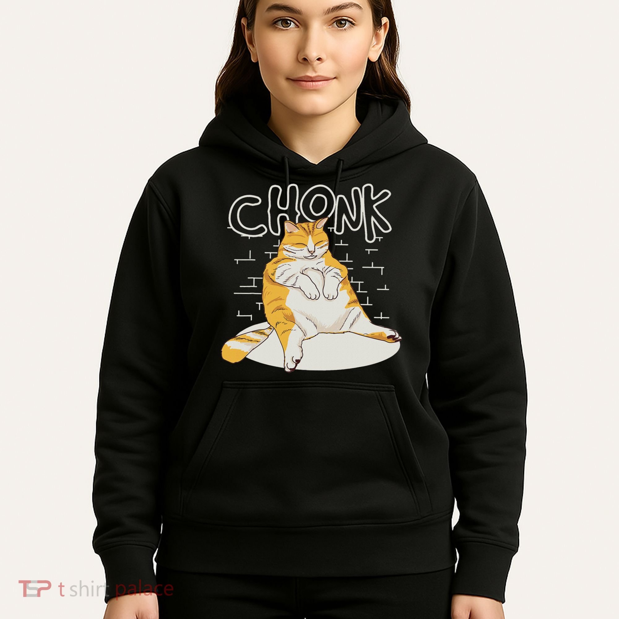 Fat Cat Chonk Scale Chonky Meme Chonker Cat Hoodie