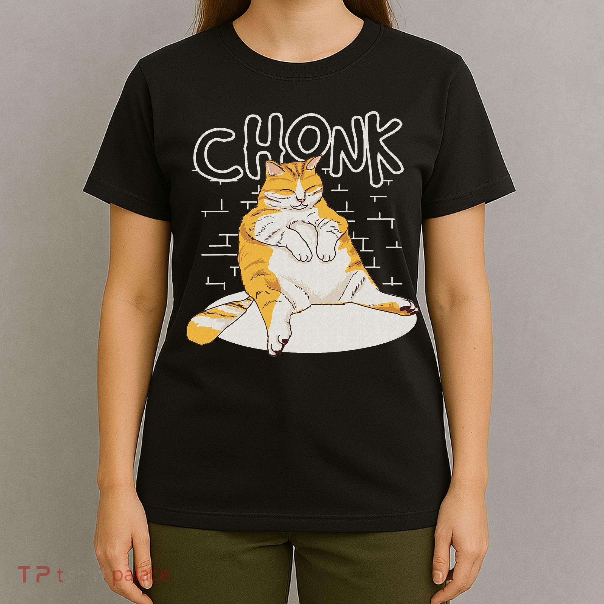 Fat Cat Chonk Scale Chonky Meme Chonker Cat T-Shirt