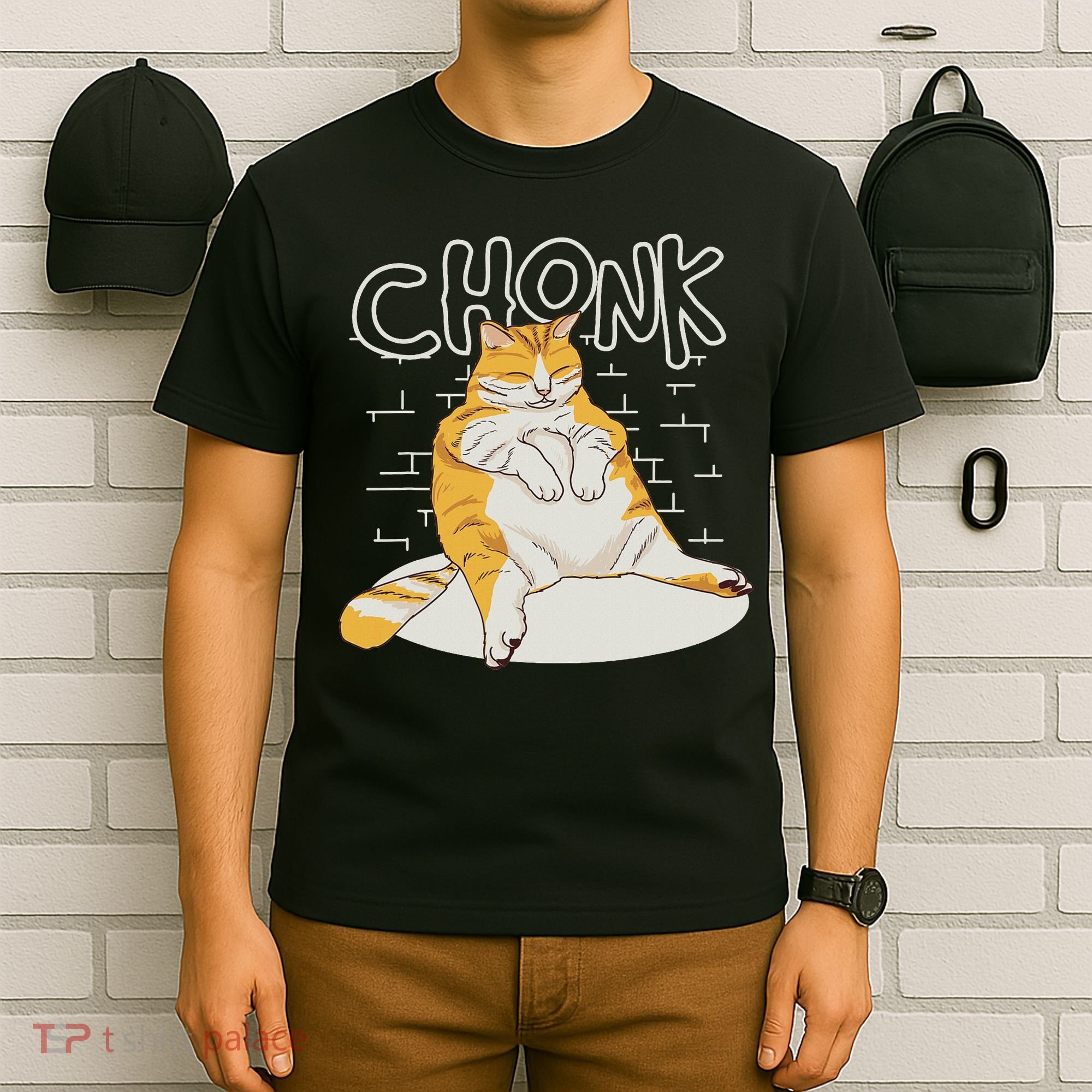 Fat Cat Chonk Scale Chonky Meme Chonker Cat T-Shirt