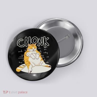 Fat Cat Chonk Scale Chonky Meme Chonker Cat Button