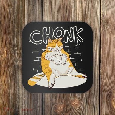 Fat Cat Chonk Scale Chonky Meme Chonker Cat Coaster