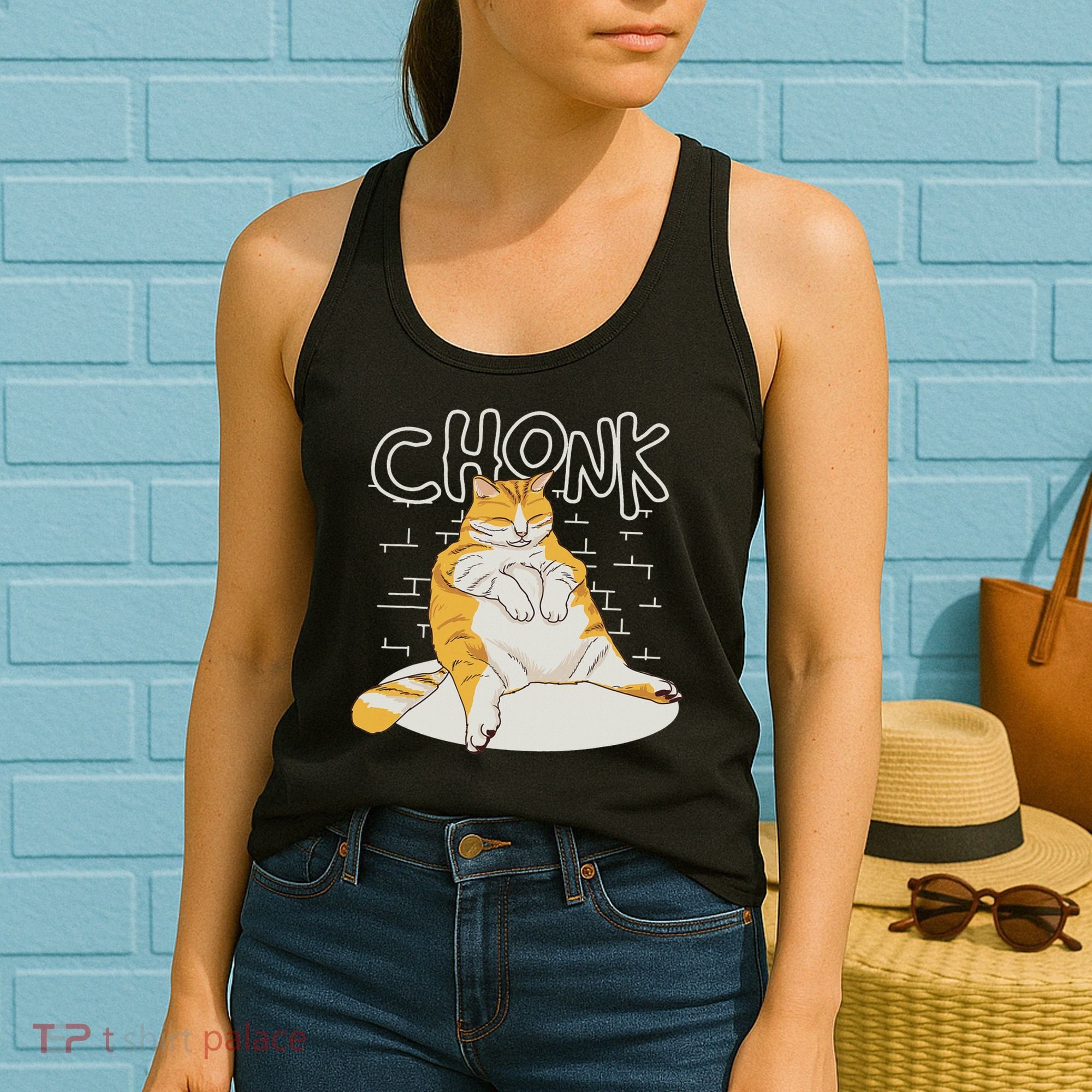 Fat Cat Chonk Scale Chonky Meme Chonker Cat Women's Tank Top