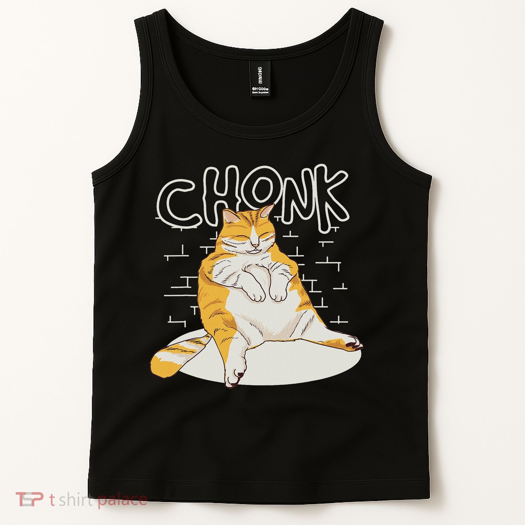 Fat Cat Chonk Scale Chonky Meme Chonker Cat Tank Top
