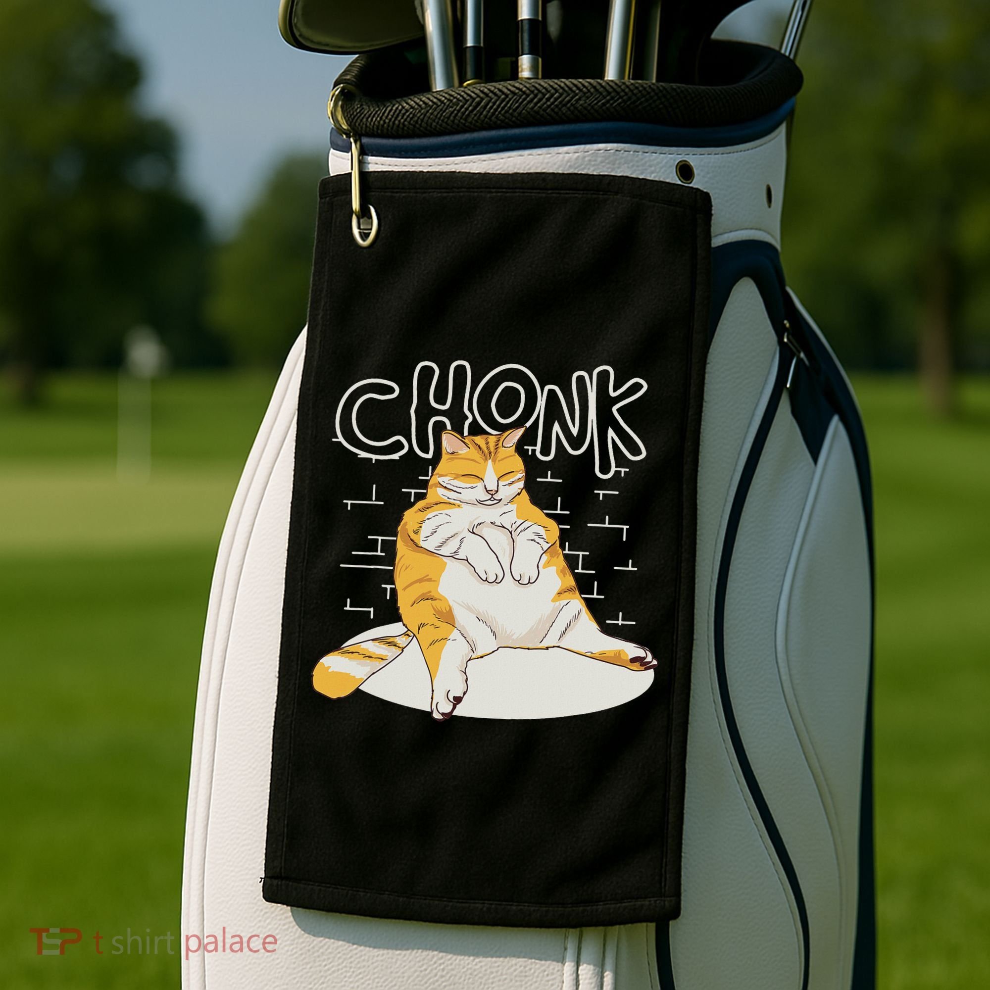 Fat Cat Chonk Scale Chonky Meme Chonker Cat Golf Towel
