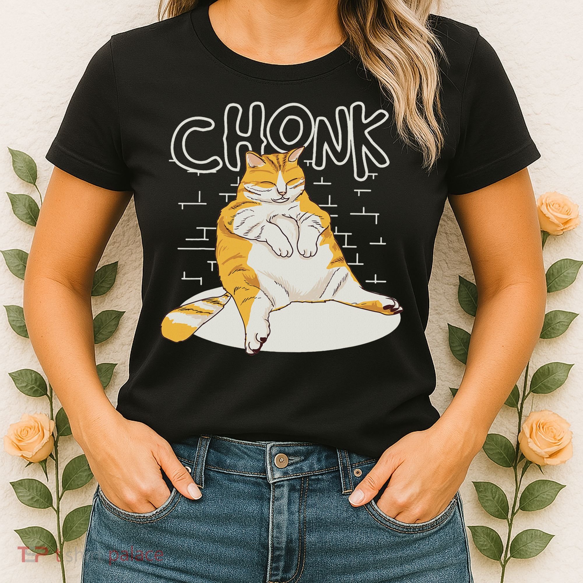 Fat Cat Chonk Scale Chonky Meme Chonker Cat Women's T-Shirt