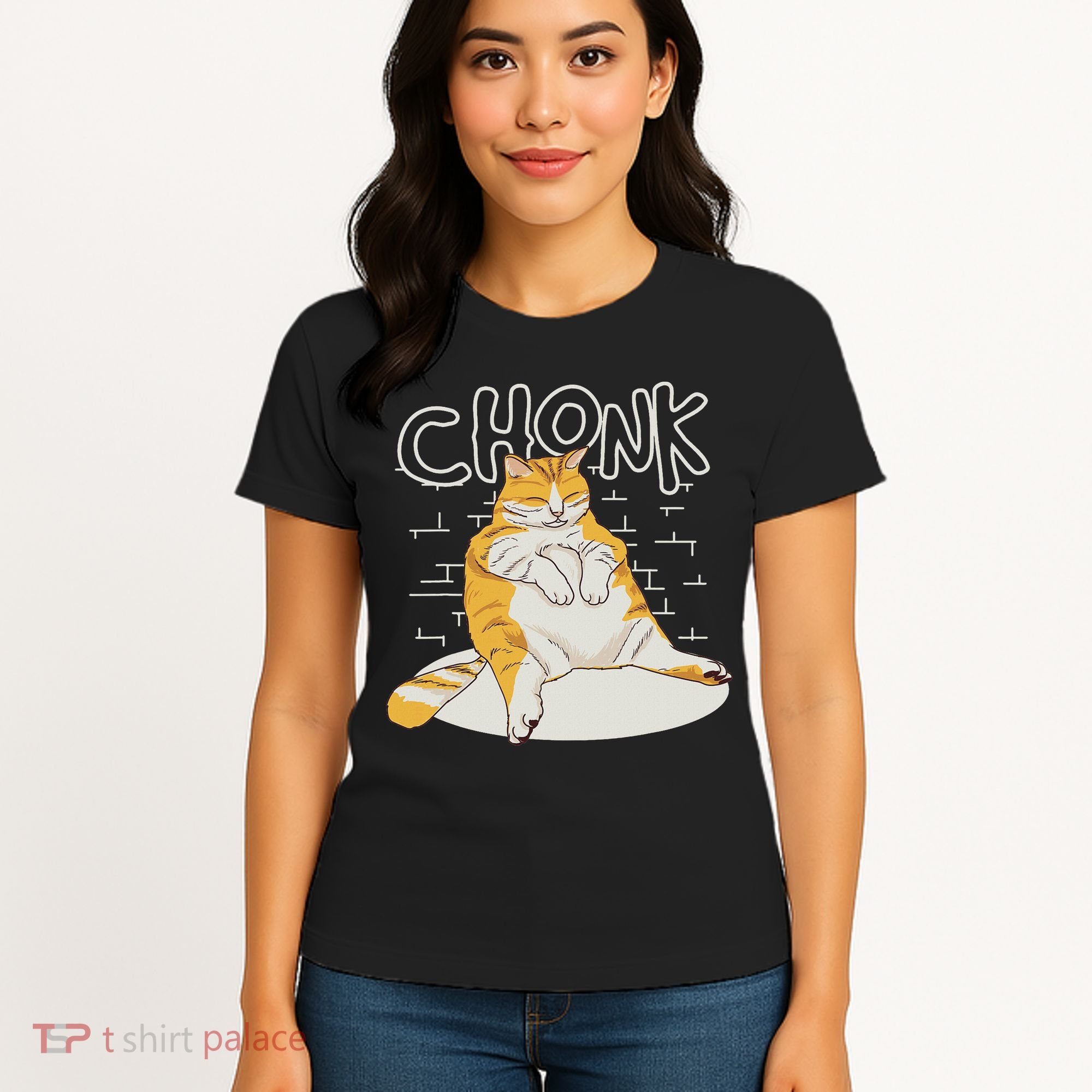 Fat Cat Chonk Scale Chonky Meme Chonker Cat Women's T-Shirt