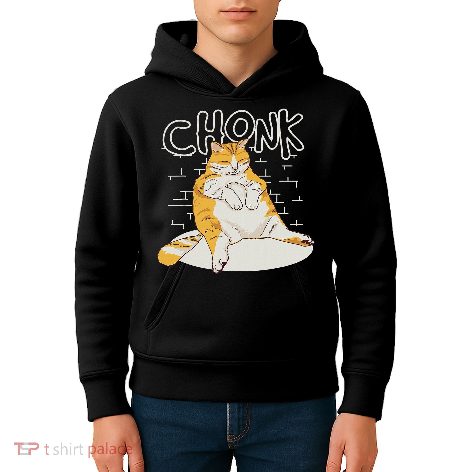 Fat Cat Chonk Scale Chonky Meme Chonker Cat Kids Hoodie
