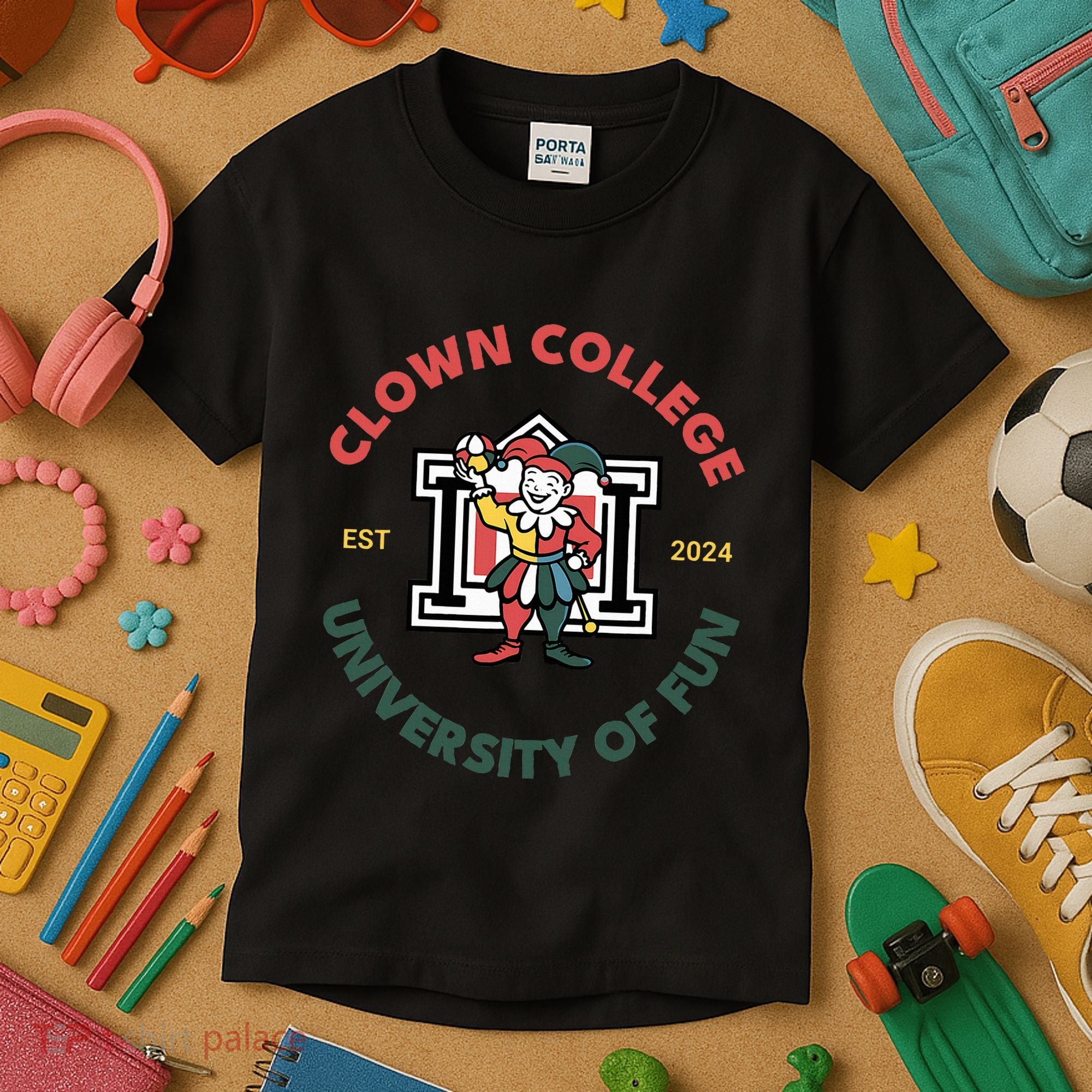 Funny Circus Clown College Kids T-Shirt