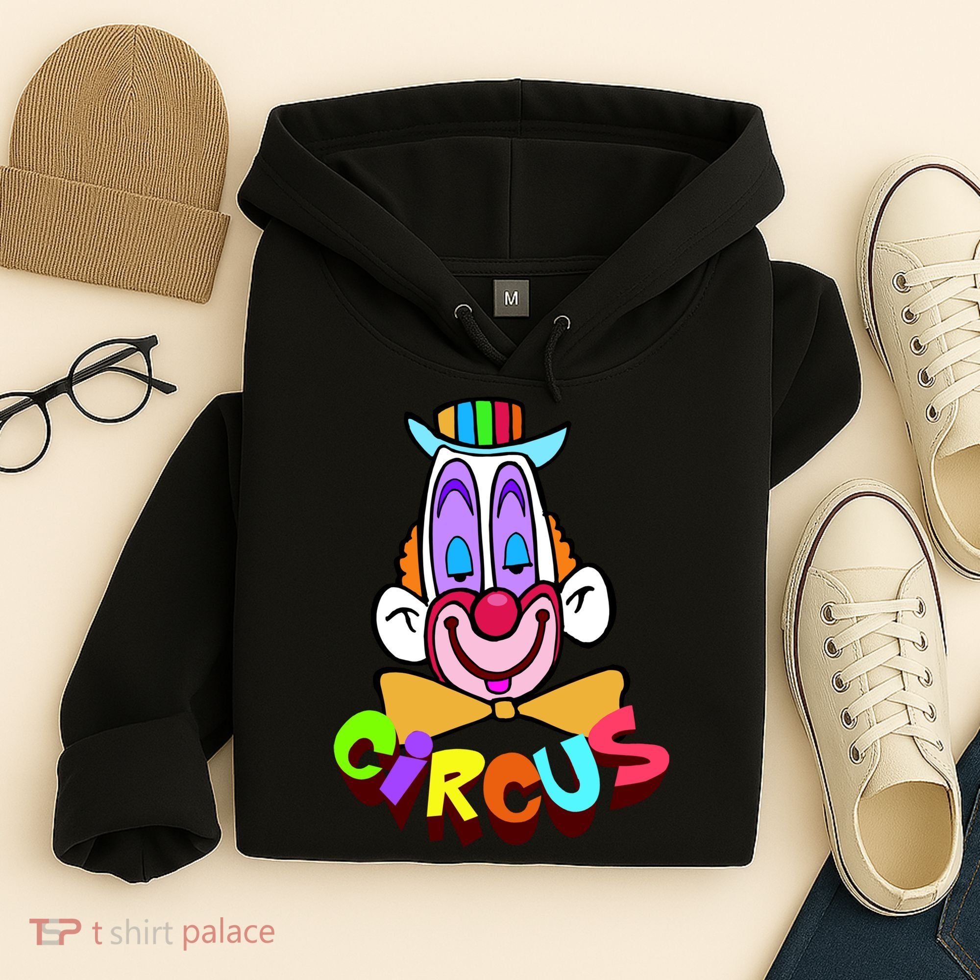 Funny Clown Circus Face Funny Retro Hoodie