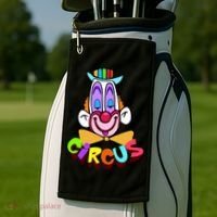 Funny Clown Circus Face Funny Retro Golf Towel thumb 2
