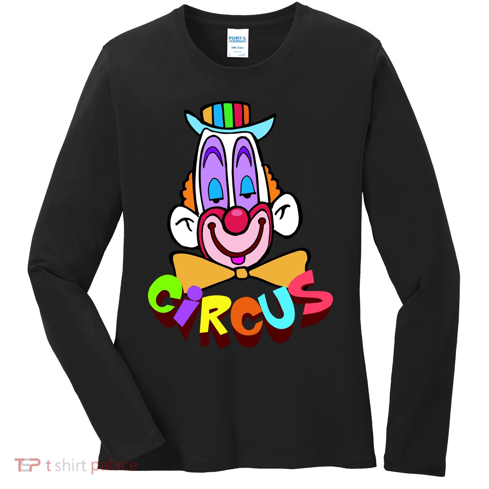 Funny Clown Circus Face Funny Retro Women's Long Sleeve Shirt