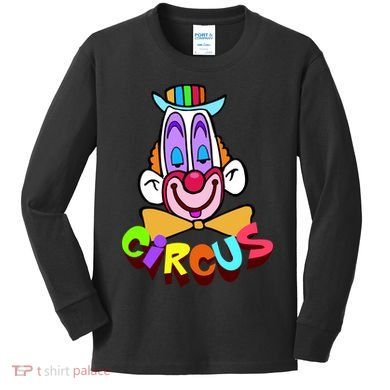 Funny Clown Circus Face Funny Retro Kids Long Sleeve Shirt