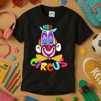 Funny Clown Circus Face Funny Retro Kids T-Shirt thumb 3