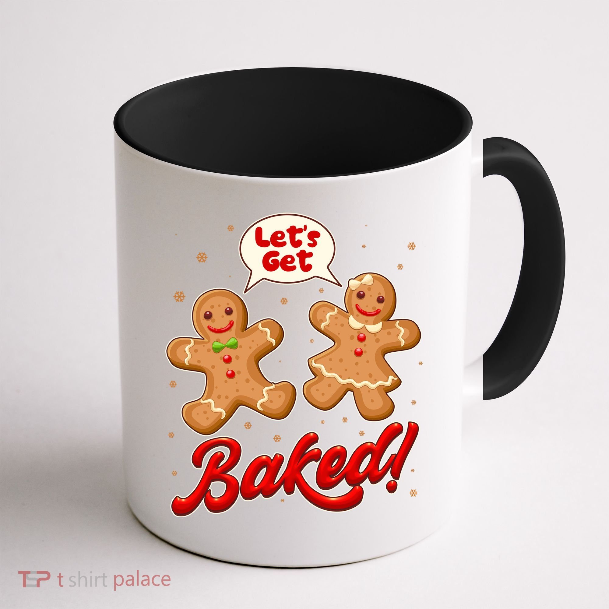 Funny Cute Christmas Let's Get Baked Gingerbread Cookies Coffee Mug