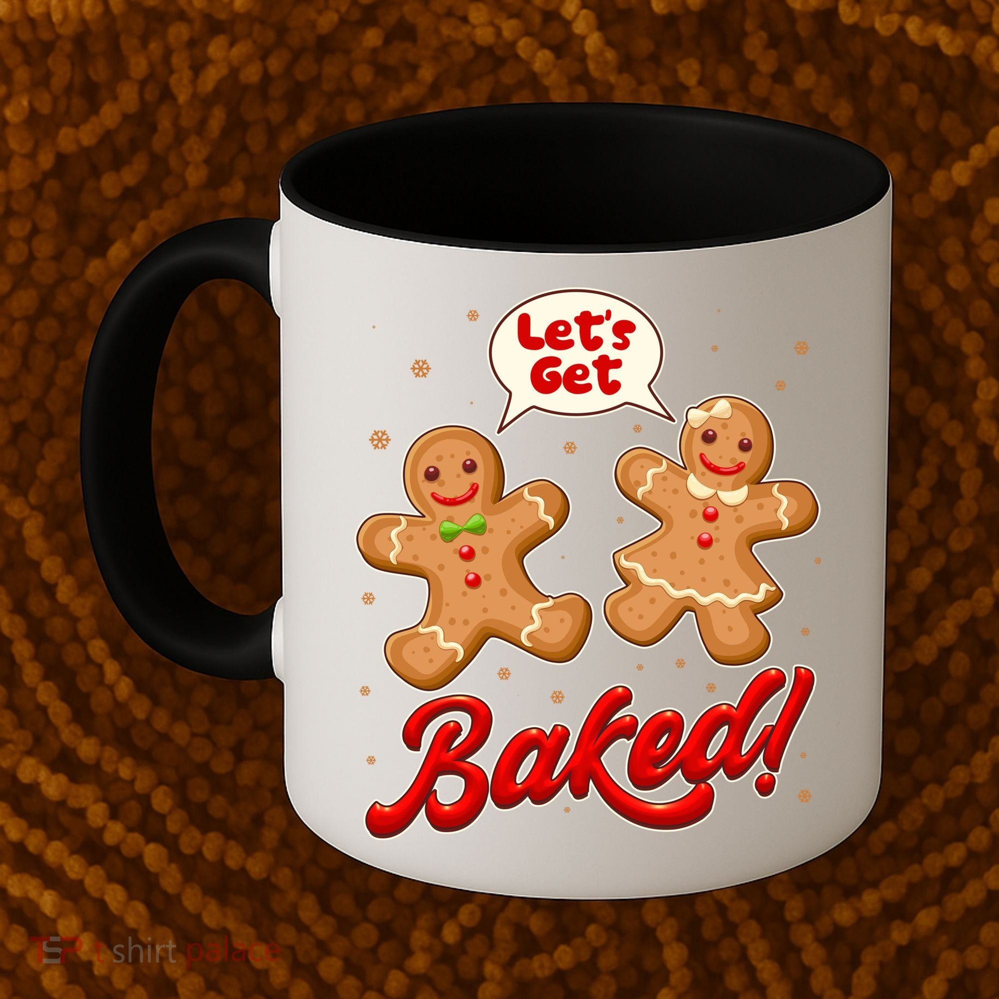Funny Cute Christmas Let's Get Baked Gingerbread Cookies Coffee Mug