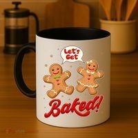 Funny Cute Christmas Let's Get Baked Gingerbread Cookies Coffee Mug thumb 4
